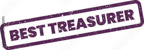 Canvas Print A textured rectangular stamp impression reading BEST TREASURER signifies top fin