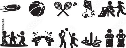 Various sports and games vector graphics for recreational activities and fitness