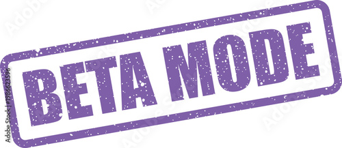 Canvastavla Angled textured stamp graphic displaying the words BETA MODE within a rectangula
