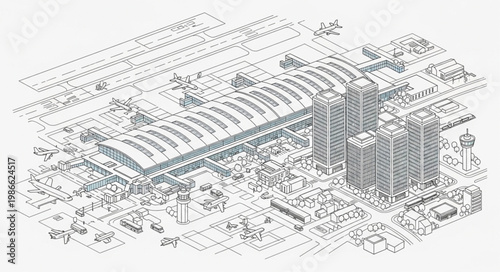 Detailed Architectural Drawing of a Large Industrial Complex.