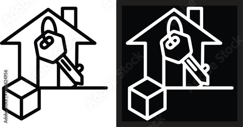 move Two-tone version in black and white background