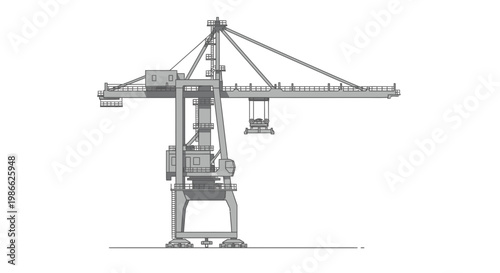 Industrial Port Crane Lifting Container - Shipping Logistics