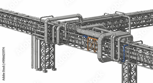 Industrial Piping System Structure Support Framework