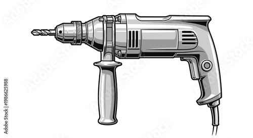 Industrial Power Drill Tool for Construction and Repair Projects