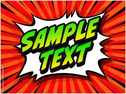 アメコミ風のタイトル文字 ポップ素材 爆発 ベクターイラスト