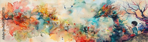 A watercolor painting of friends exchanging letters and sharing stories, capturing the charm and emotional connection of traditional communication methods