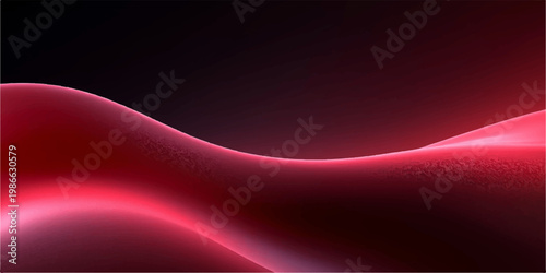 Abstract red wave background with flowing light waves and dynamic curved motion vector design