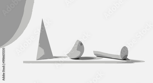 Abstract Geometric Shapes Still Life Composition
