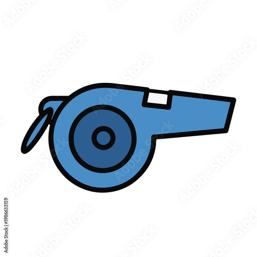 A blue colored whistle