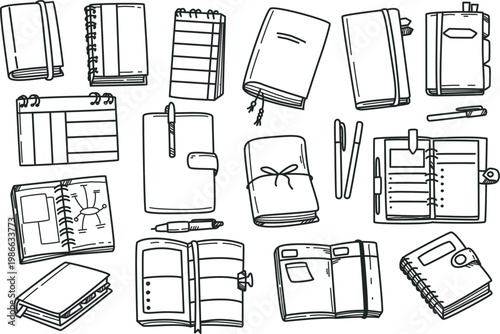 A colorful vector set of isolated folder and book icons featuring professional business, office, and education design symbols for web and document filing illustration