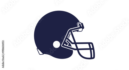 American Football Helmet Side View - Protective Sports Gear Illustration