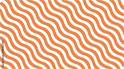 Vibrant orange wavy stripes pattern on white background