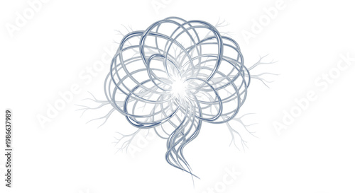 Abstract Neural Network Concept with Glowing Core and Branching Connections