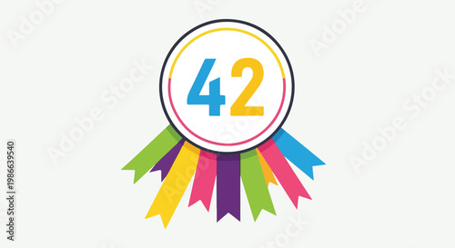 Colorful rosette with number 42