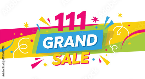 Colorful sale advertisement with confetti