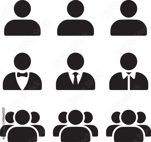 Various human shape icon set