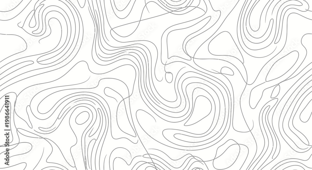 Fototapeta premium Abstract topographic contour lines pattern, monochrome, graphic background