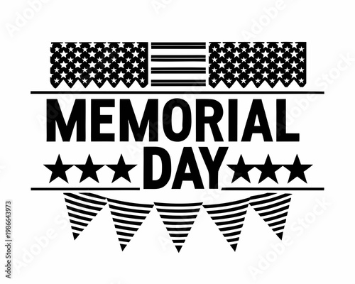 MEMORIAL DAY vector illustration isolated on white background
