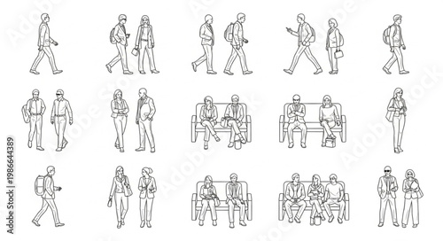 Group of Soldiers in Military Uniforms Posed in Different Actions.