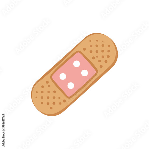 A cartoon band-aid with a pink center