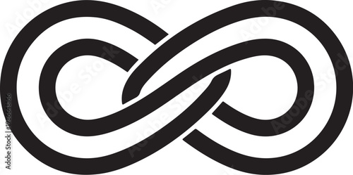 Infinity symbol, loop icon, endless knot, black vector graphic