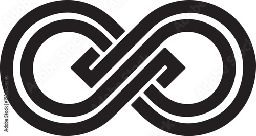 Infinity symbol, black vector icon, loop sign, endless knot