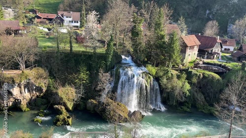 Rastoke village in Croatia with beautiful waterfalls