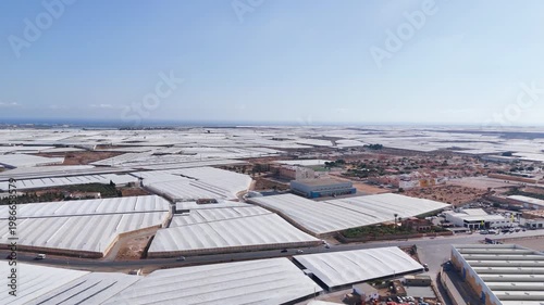 intensive farming plastic sea roof greenhouse texture agriculture field industry architecture industrial management pattern earth terra forming transformation - Andalusia, Spain - 2025
