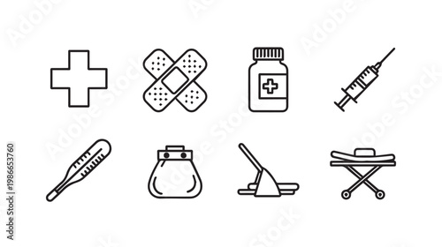 Medical Icons Collection: Health and Healthcare Symbols for Design