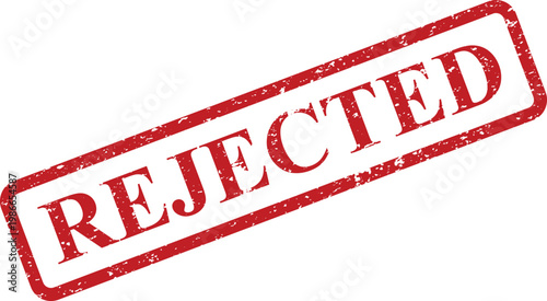 Red rectangular rubber stamp mark with the word REJECTED on a white background