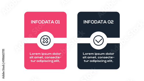 Next Level Infographics infographic with 2 steps, options, parts or processes. Template for web 