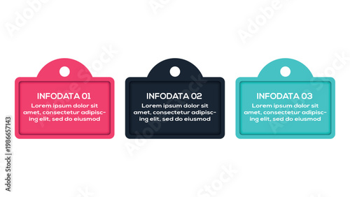 Next Level Infographics infographic with 3 steps, options, parts or processes. Template for web 