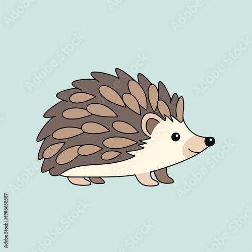 A cartoon hedgehog with brown spikes