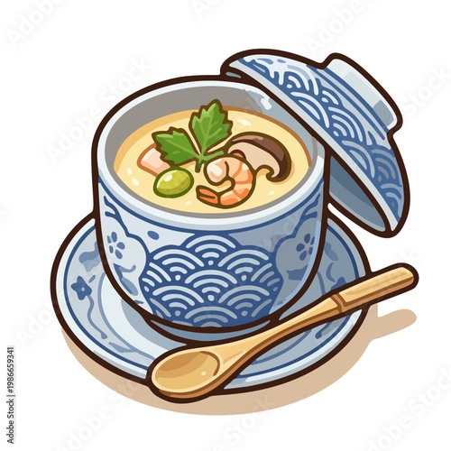 Savory Japanese steamed egg custard.