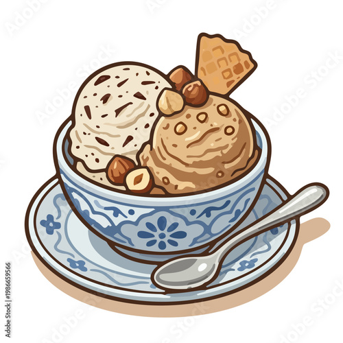 Creamy hazelnut and chocolate gelato