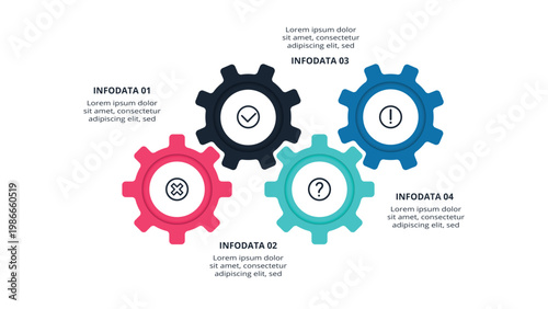Business Timeline infographic with 4 steps, options, parts or processes. Template for web 
