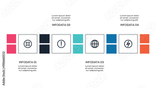 Business Timeline infographic with 4 steps, options, parts or processes. Template for web 