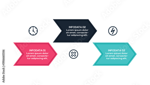 Business Timeline infographic with 3 steps, options, parts or processes. Template for web 