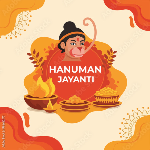 A cartoon illustration of a monkey-headed deity