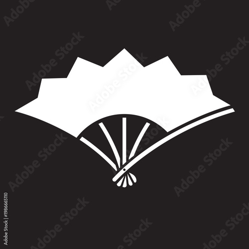 日本の伝統的な器物紋の家紋である「扇紋」のベクターデータ