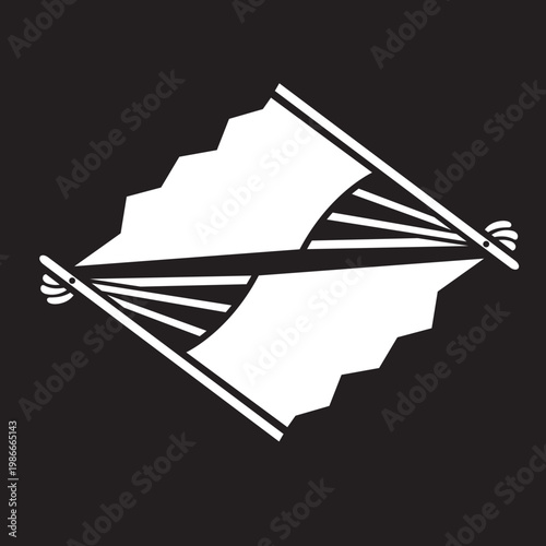 日本の伝統的な器物紋の家紋である「扇紋」のベクターデータ