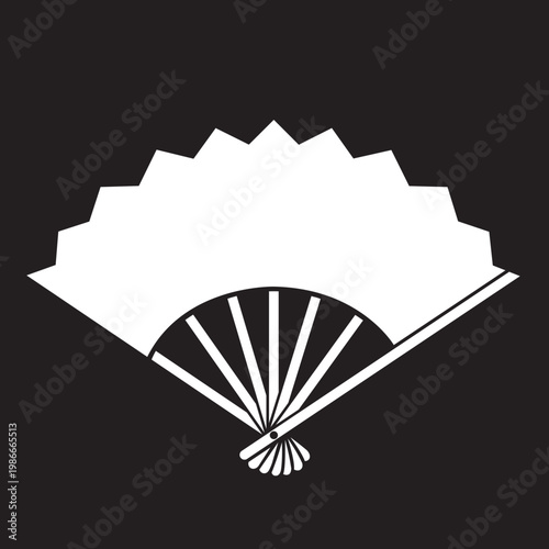 日本の伝統的な器物紋の家紋である「扇紋」のベクターデータ