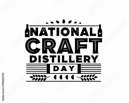 NATIONAL CRAFT DISTILLERY DAY vector illustration isolated on white background
