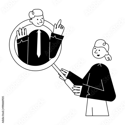 A doodle style illustration showing candidate
