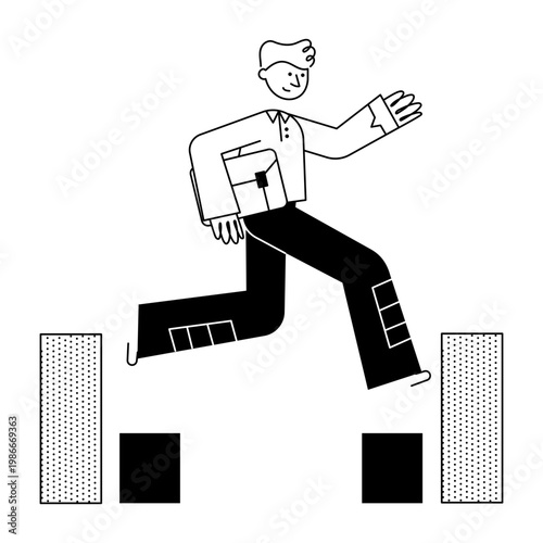 A drawing style illustration depicting career challenge
