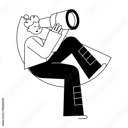 A hand drawn style illustration showing job finding
