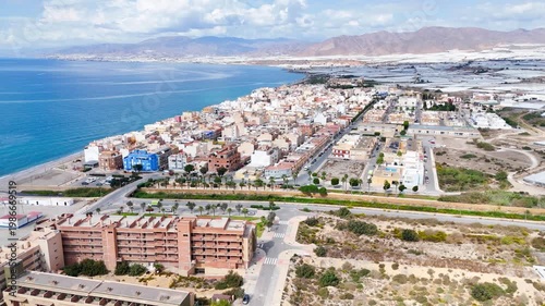 city coast urban beach town vacation sea summer drone landscape building housing house fly water development - Andalusia, Spain - 2025