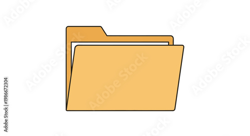 Open folder icon digital file storage and data management concept
