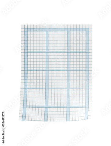Blue and White Plaid Fabric with a Grid Pattern.