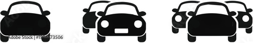 Cars icon set. Traffic jam , automobile, car, driving, transport. Auto symbol on white backgroun